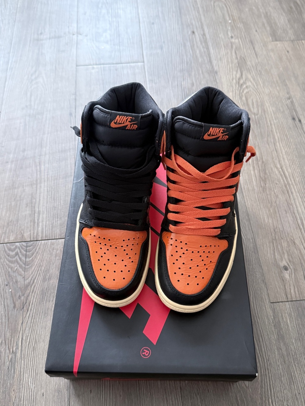 Nike High-Top Sneakers in Black and Orange
